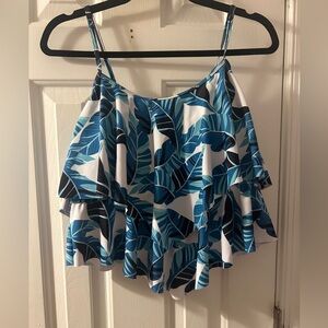 American Trends Tankini Swim Women Flounce Top NWOT